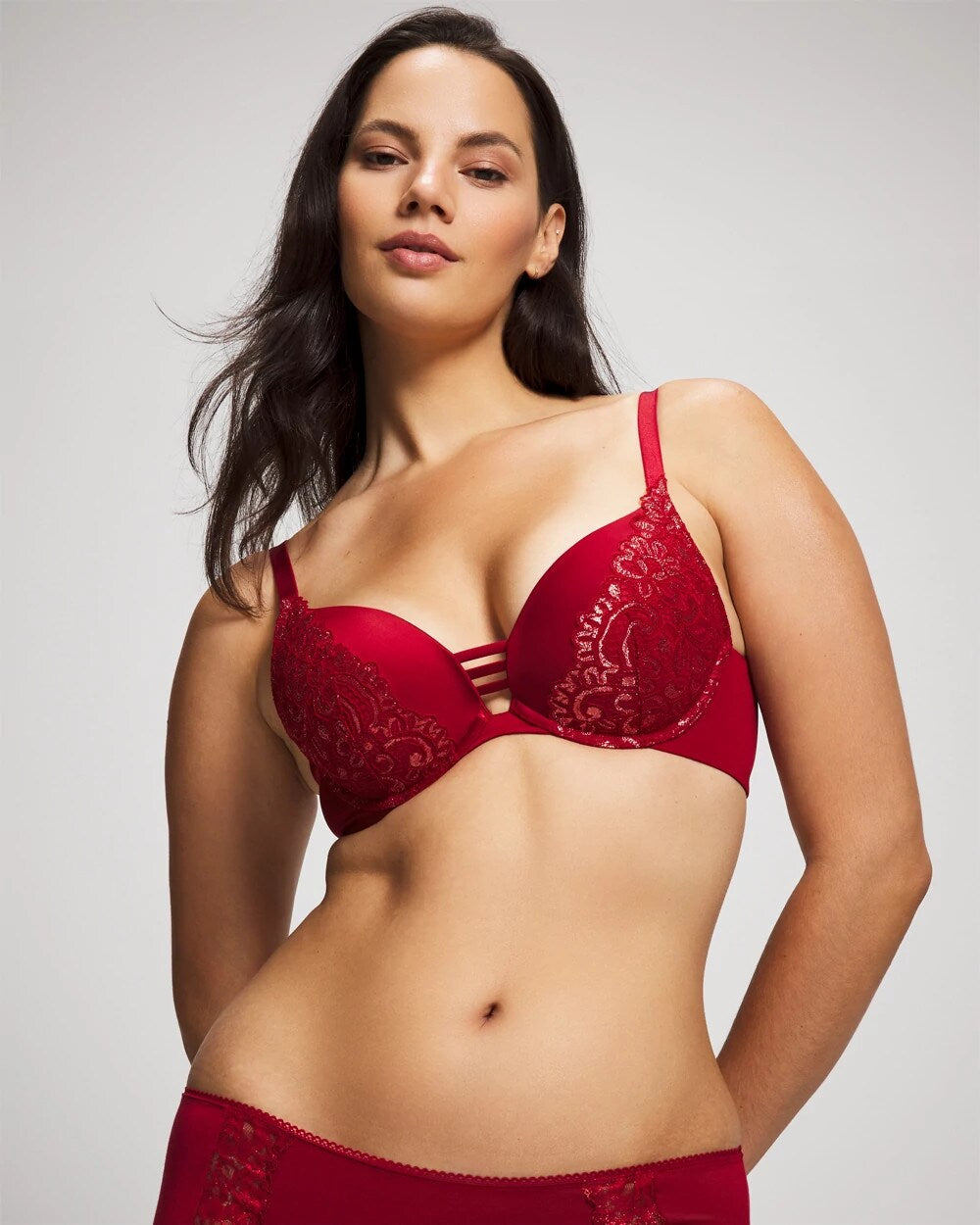 Push-up Plunge Bra with Lace - PAINT THE TOWN RED LUREX | Soma Women