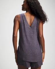 V-Neck Pajama Tank - GRAY INK/PEARLED IVORY | Soma Women