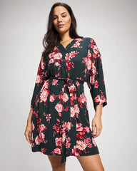 Short Robe - COTTAGE FLORAL GREEN | Soma Women