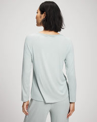 Pointelle Long Sleeve Pajama Top - GREEN MIST | Soma Women