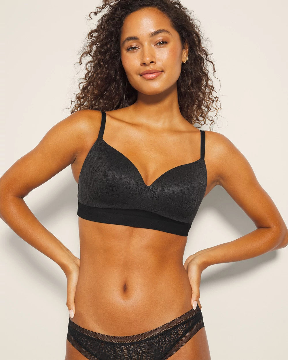 Wireless Bra with Lace - BLACK | Soma Women