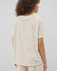 Jacquard Terry Short Sleeve Top - PARCHMENT | Soma Women