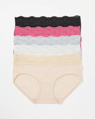 Hipster Panty with Crochet Lace 5 Pack - RAPTURE ROSE MULTIPACK | Soma Women
