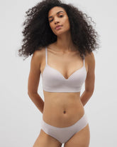 Luxe Wireless Bra with Lace Back - GRAY GLASS | Soma Women