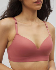 Luxe Wireless Bra with Lace Back - CLAY ROSE | Soma Women