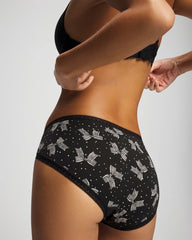 Cotton High-Leg Brief Panty with Lace Trim - THATS A WRAP BLK MICRO | Soma Women