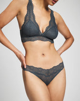 Embraceable Thong Panty with Crochet Lace - PETROL | Soma Women