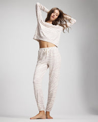 Long-Sleeve Pajama Top - ZEBRA ZEN GRAY GLASS | Soma Women