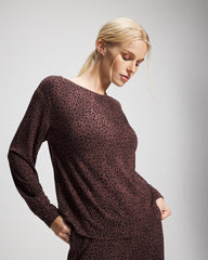 Long-Sleeve Pajama Top - HOT SPOT MOCHA | Soma Women