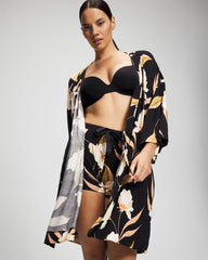 Short Robe - MYSTIC BLOOMS BLACK MID | Soma Women