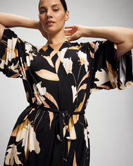 Short Robe - MYSTIC BLOOMS BLACK MID | Soma Women