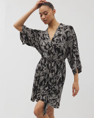 Short Robe - PLUMERIA BLOOMS BLK CH | Soma Women