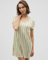 Short Sleeve Scoop Neck Sleepshirt - CHILL STRIPE CHAMPAGNE | Soma Women