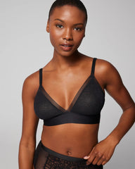 Triangle Bralette with Lace - BLACK | Soma Women