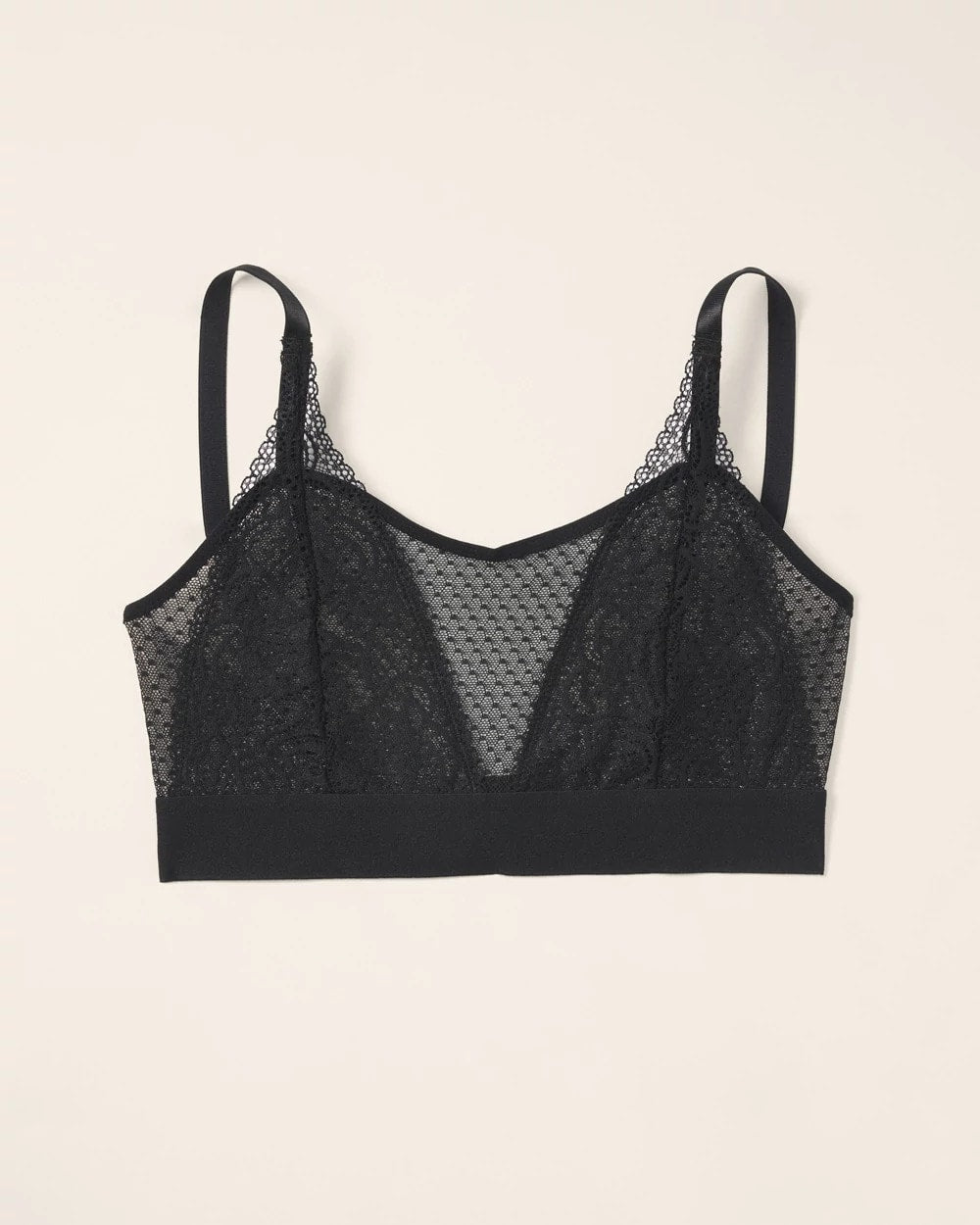 Wireless Pocketed Cupless Lace Bralette - BLACK | Soma Women