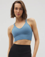 Longline Bra with Strappy Back - BLUE HEAVEN | Soma Women