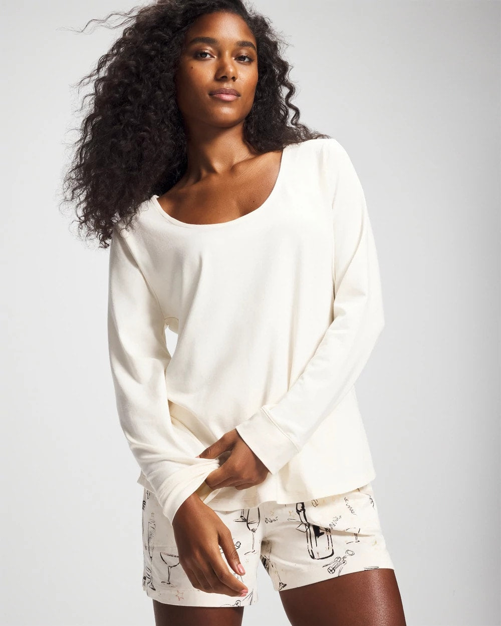 Long Sleeve Pajama Top - CHAMPAGNE DREAMS | Soma Women