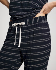 Banded Ankle Pajama Pant - BOHO STRIPE NAVY | Soma Women