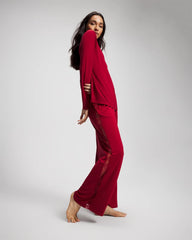 Lace Long Sleeve Pajama Top - PAINT THE TOWN RED | Soma Women