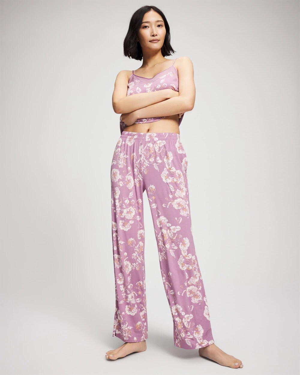 Printed Pajama Pant - FLORA SHIMMER LILAC | Soma Women