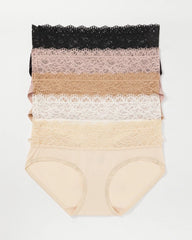 Hipster Panty with Super Soft Enchanting Lace 5 pack - BASIC MULTI PACK | Soma Women