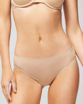 Cotton Hipster Panty with Lace Trim - WARM AMBER | Soma Women