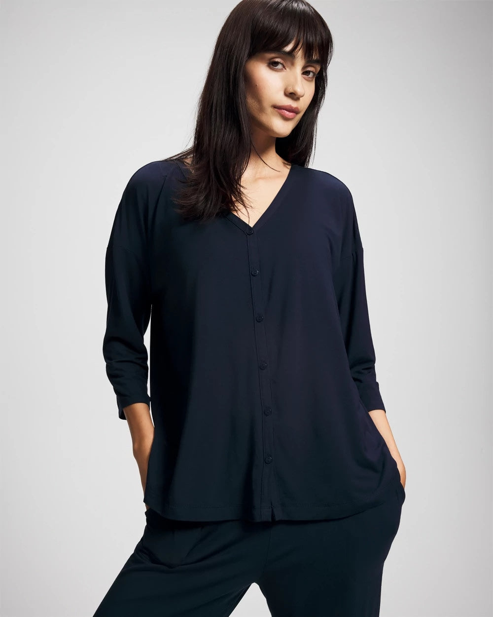 Button-Up Pajama Top - NIGHTFALL NAVY | Soma Women