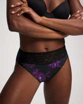 Edge High-Leg Panty with Lace - GILDED BLOOMS MAGENTA M | Soma Women