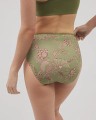High-Leg Brief Panty - STITCH PAISLEY M GREEN | Soma Women