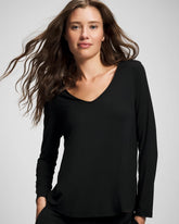 Long-Sleeve Pajama Top - BLACK | Soma Women