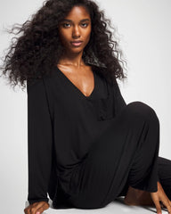 Long Sleeve Pajama Tee - BLACK | Soma Women