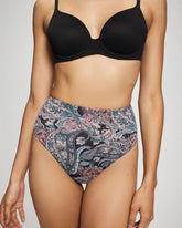 Tummy High-Waist Thong Panty - REGAL PAISLEY BLACK MINI | Soma Women
