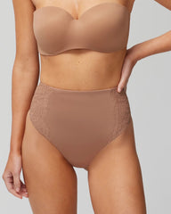 High-Waist Thong Panty With Lace - WARM SIENNA | Soma Women