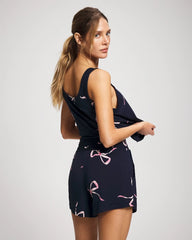 Pajama Shorts - BELOVED BOWS GRAND NAVY | Soma Women