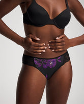 Edge Bikini Panty with Lace - GILDED BLOOMS MAGENTA M | Soma Women
