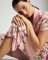 Piped Crop Pajama Pant - FEATHERED FANCY PINK | Soma Women