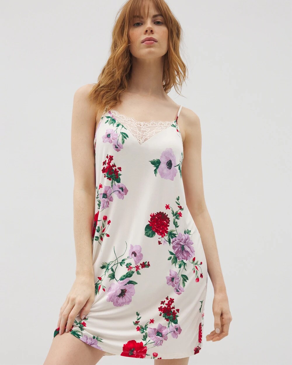 Lace Trim Chemise - RHAPSODY FLORAL SUGAR | Soma Women