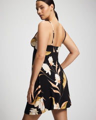 Satin Trim Chemise - MYSTIC BLOOMS BLACK MID | Soma Women