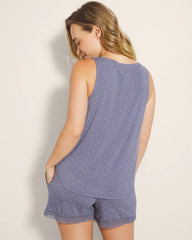 Printed V-Neck Pajama Tank - ON THE DOT EARL GRAY | Soma Women