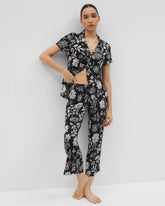 Cropped Pajama Pants - MEANDERING GARDEN BLACK | Soma Women