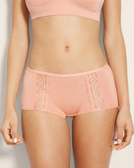 Boyshort Panty with Enchanting Lace - PEACH CLAY | Soma Women