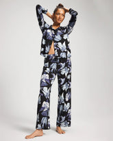Satin Trim Pajama Pant - WHIMSICAL WINGS BLK MID | Soma Women