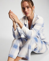 Long Sleeve Pajama Set - FROSTED PLAID BLUE | Soma Women