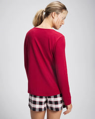 Long Sleeve Pajama Top - PAINT THE TOWN RED | Soma Women