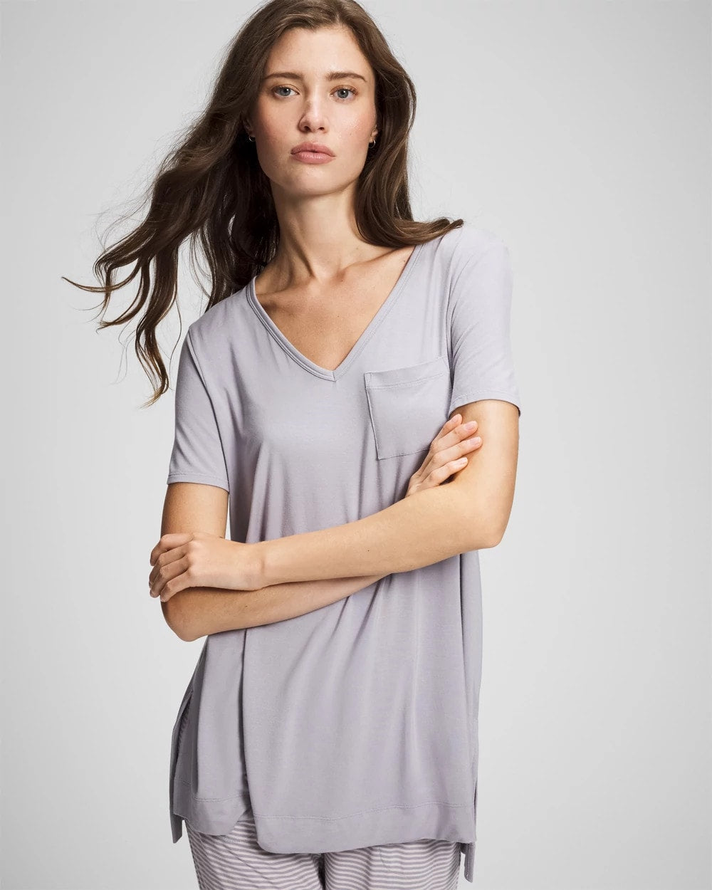 Short Sleeve Pajama Tunic Tee - MOONSTONE | Soma Women