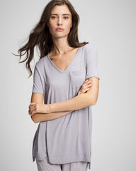 Short Sleeve Pajama Tunic Tee - MOONSTONE | Soma Women