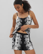 Pajama Shorts - STAMPED FLORAL SCARF BLK | Soma Women