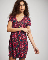 Short Sleeve Sleepshirt - HOLLY JOLLY RED VELVET | Soma Women
