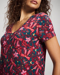 Short Sleeve Sleepshirt - HOLLY JOLLY RED VELVET | Soma Women