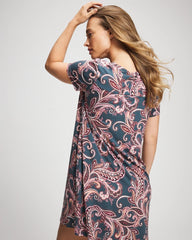 Short Sleeve Sleepshirt - IMPERIAL PAISLEY MD PET | Soma Women